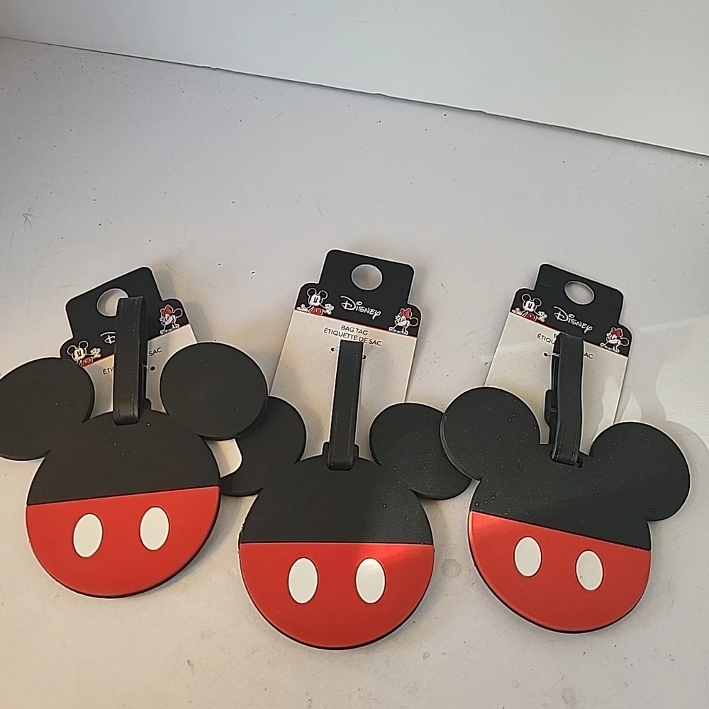 Disney Mickey Mouse Luggage Tags Set Of 3 NWT